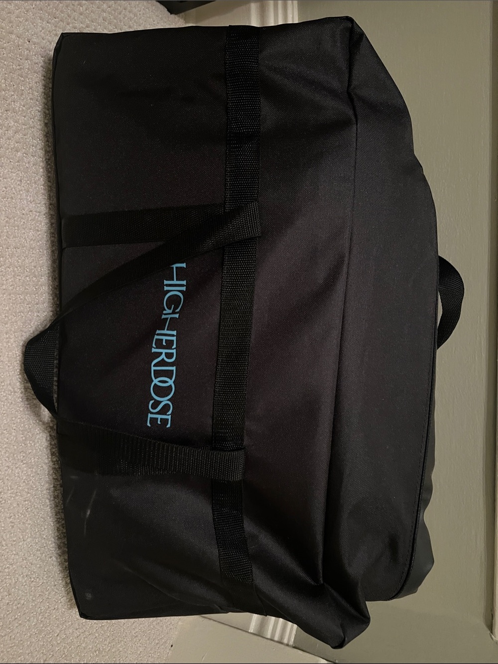 HIGHERDOSE Black Travel Duffel with Contrast Logo